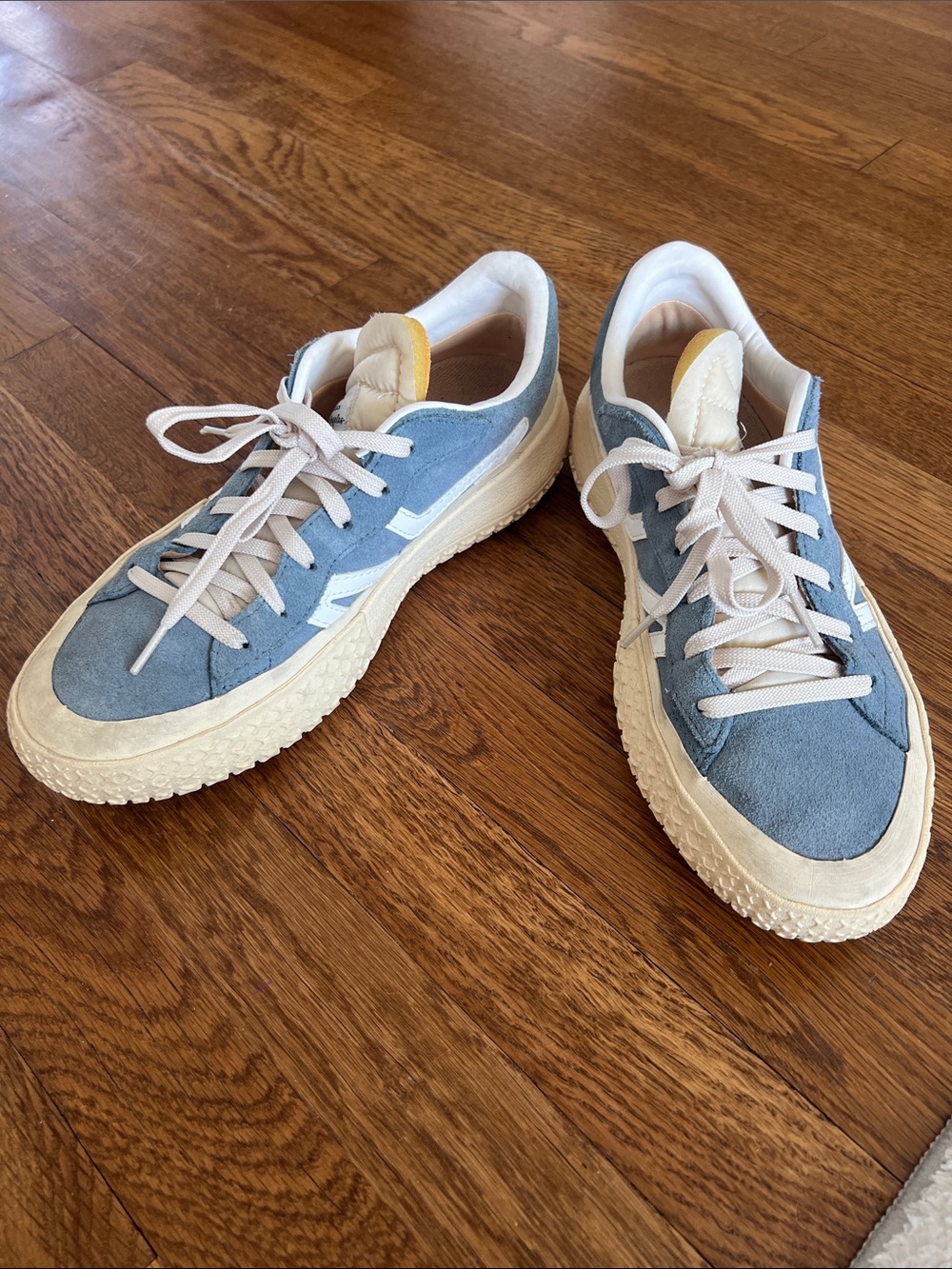 Brandblack Los Angeles Women’s Suede Low-Top Sneakers - Blue and Cream 10.5
